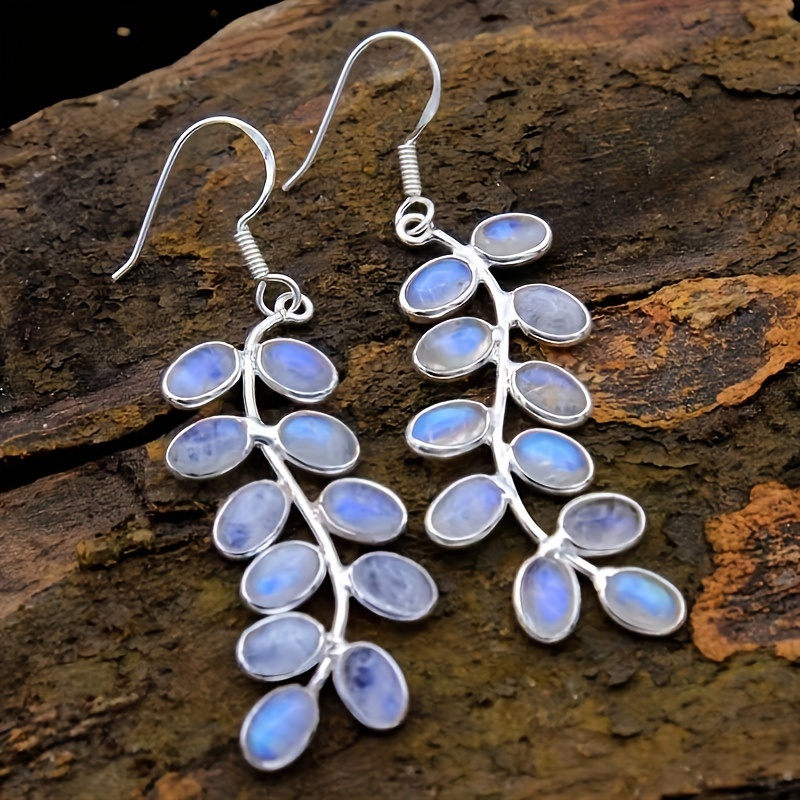Bohemian Leaf Colorful Rhinestone Drop Earrings
